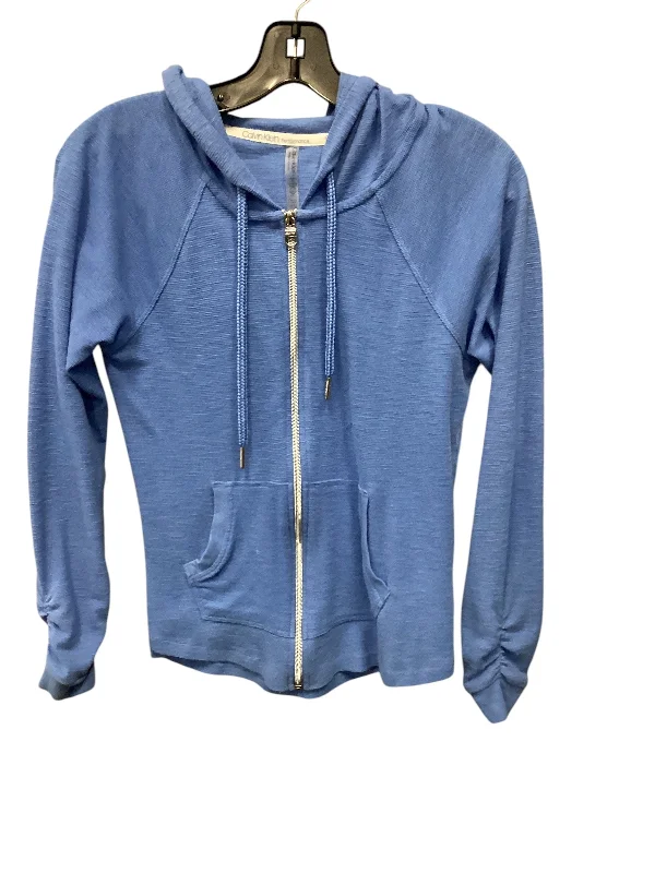 Sweatshirt Hoodie By Calvin Klein In Blue, Size: Xs