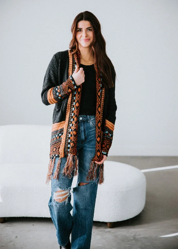 Megan Western Print Cardigan