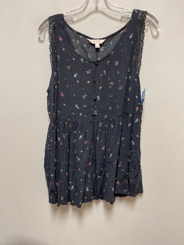 Top Sleeveless By Lc Lauren Conrad In Grey, Size: L