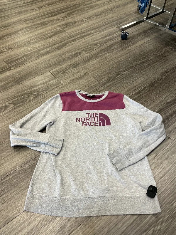 Sweatshirt Crewneck By The North Face In Grey & Purple, Size: Xl