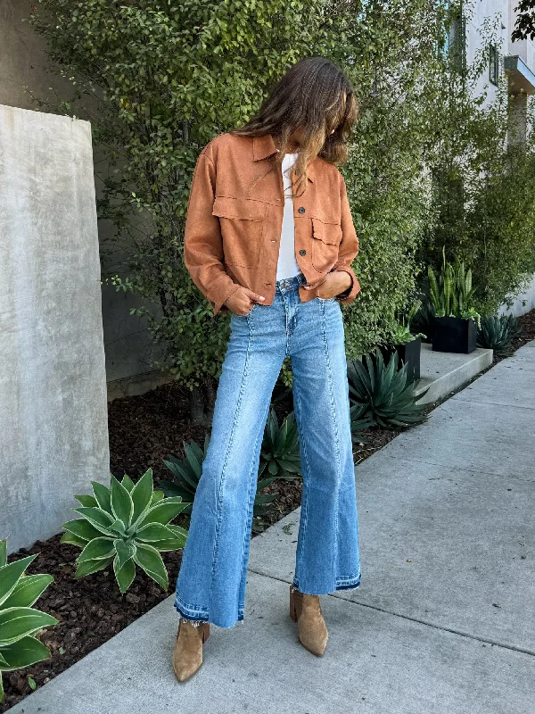 Carson Suede Jacket in Camel