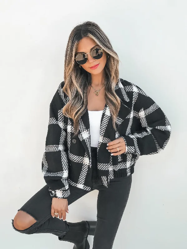 Been Busy Plaid Jacket in Black