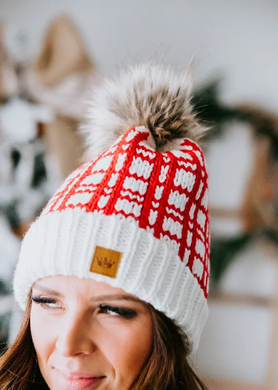 Plaid Pom Beanie