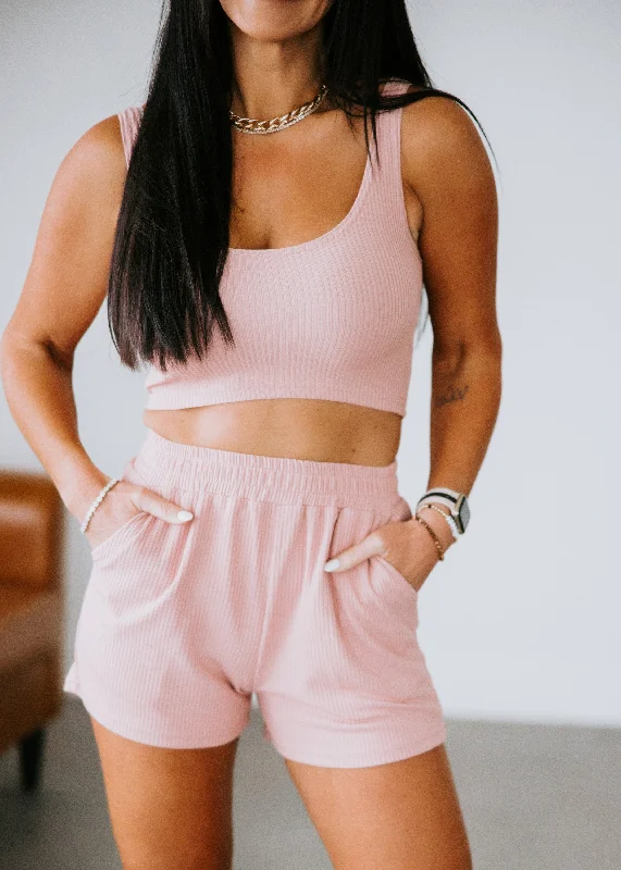 Unity Ribbed Knit Shorts Set