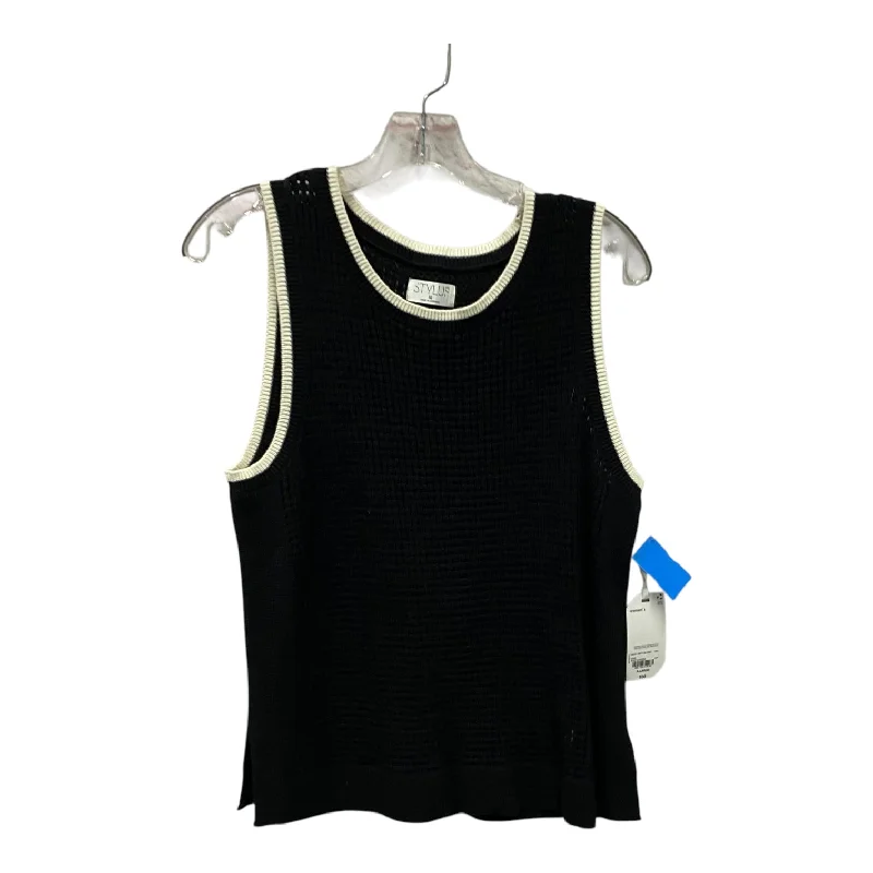 Top Sleeveless By Stylus In Black, Size:Xl