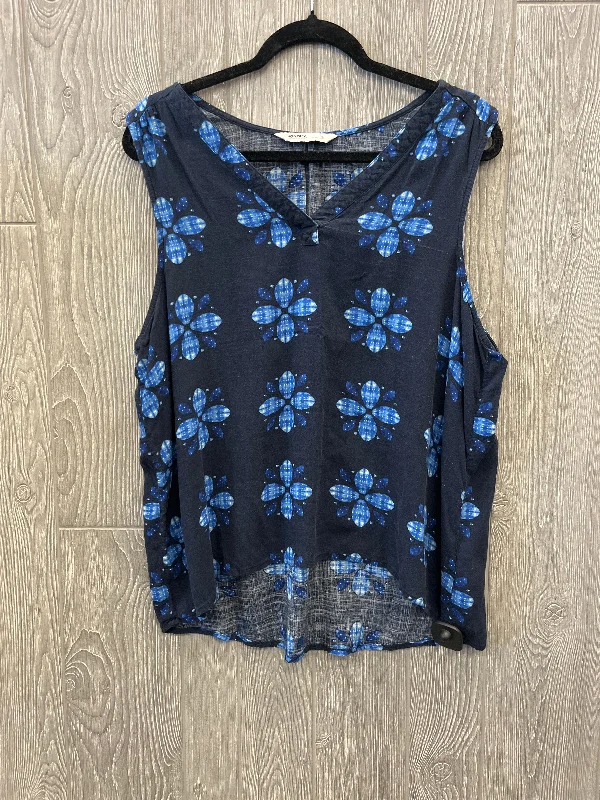 Top Sleeveless By Sonoma In Blue, Size: Xl