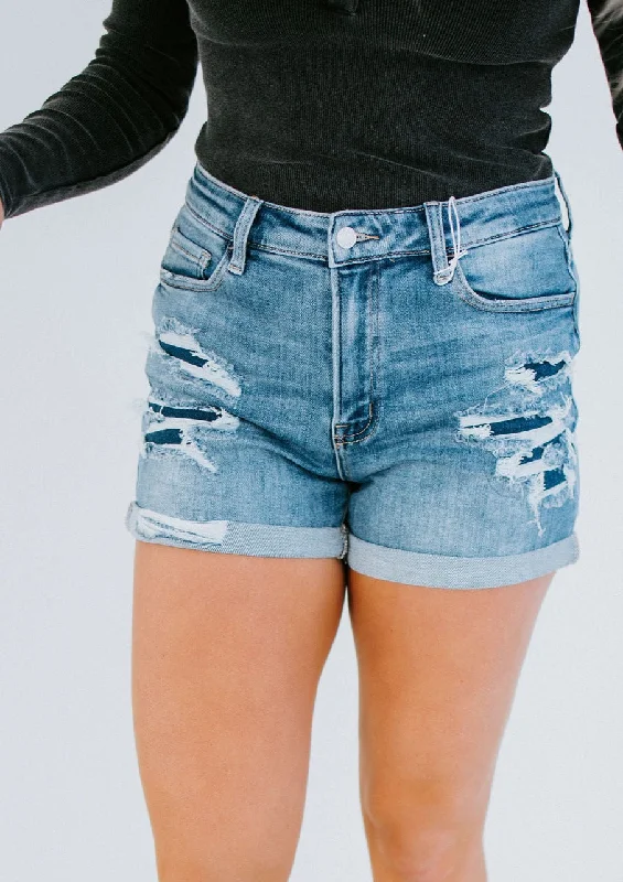 Curvy Jordie Distressed Shorts