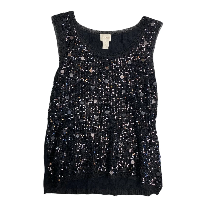 Top Sleeveless By Chicos In Black, Size: M