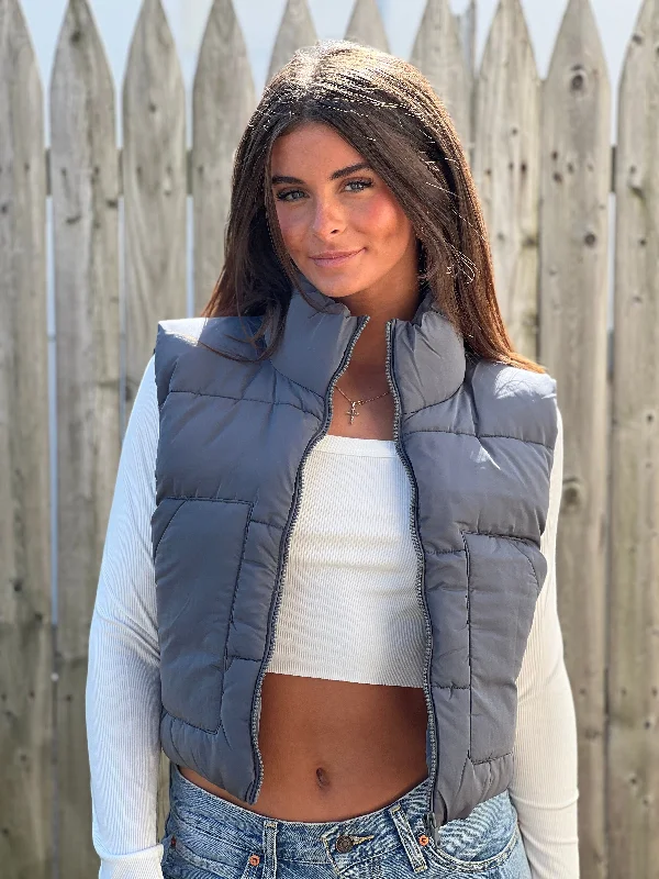 Cropped Puffer Vest