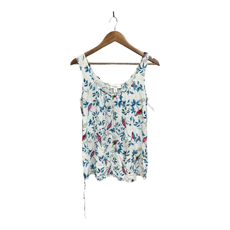 Top Sleeveless By Motherhood In Blue & White, Size: M