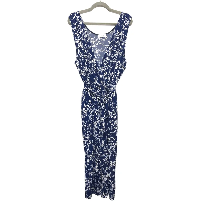 Jumpsuit By Kaleigh In Blue & White, Size: 2x