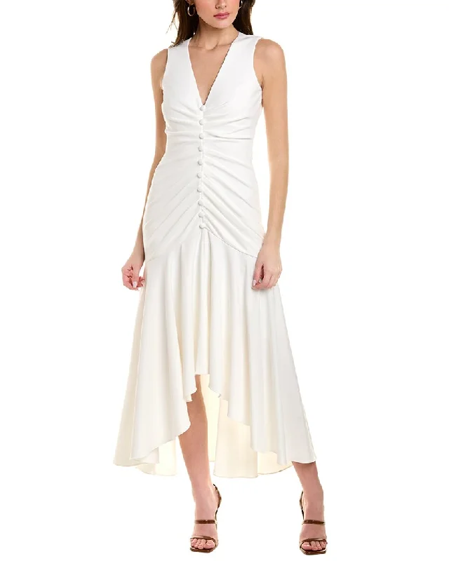 Badgley Mischka Ruched Midi Dress