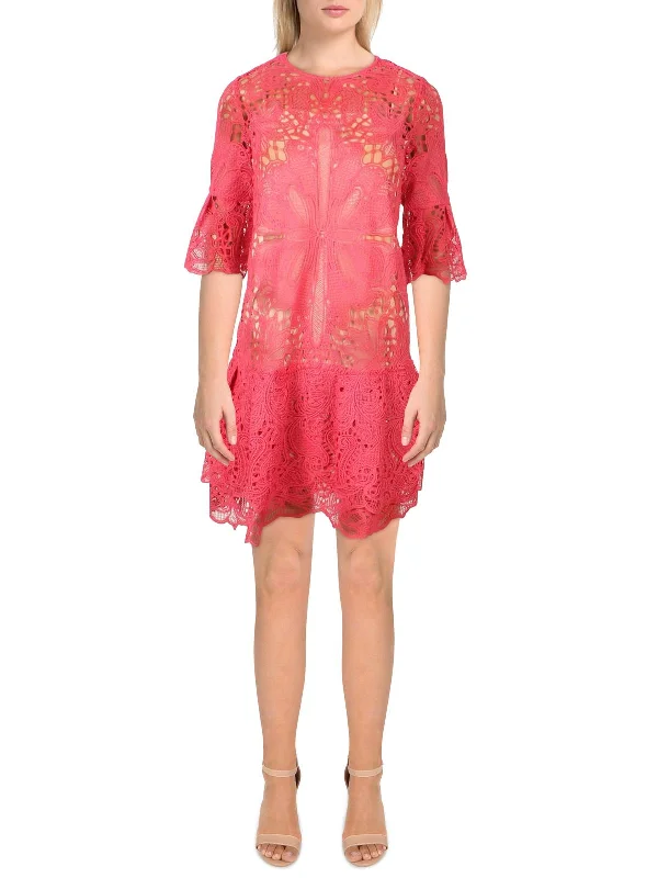 Womens Lace Calf Midi Dress