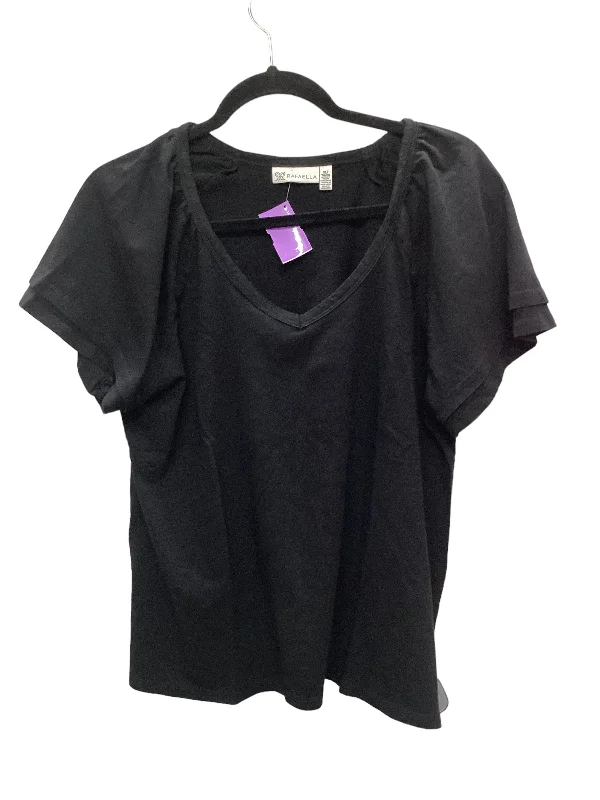 Black Top Short Sleeve Rafaella, Size Xl