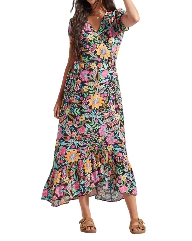 Floral Maxi Wrap Dress In Dominica