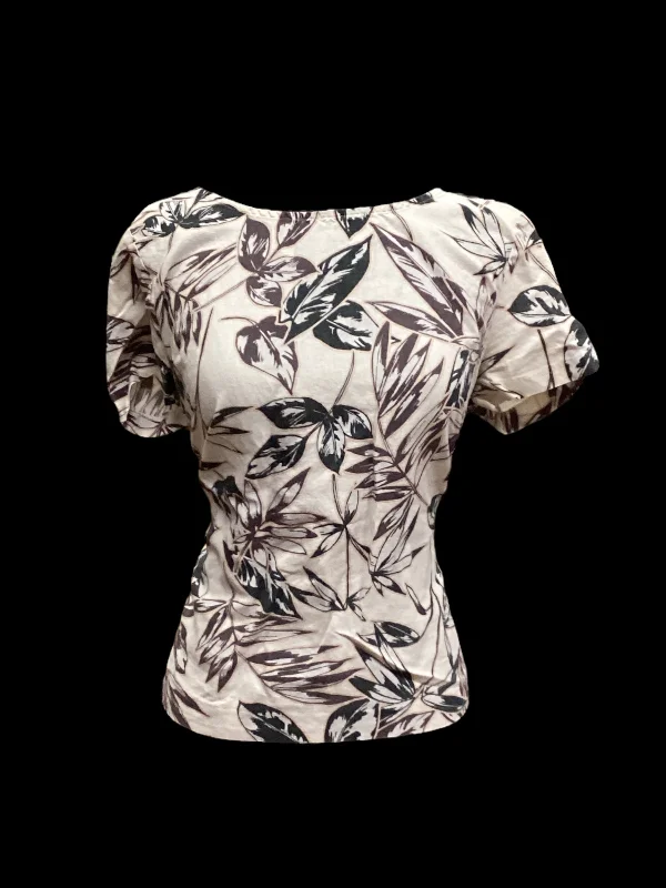 Floral Print Top Short Sleeve J. Crew, Size M