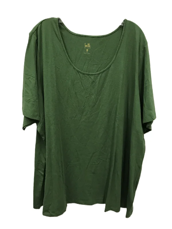 Green Top Short Sleeve Basic By Belle By Kim Gravel, Size: 3x