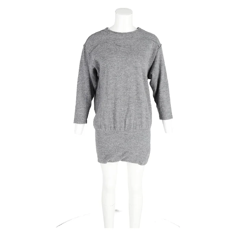 Isabel Marant Quarter-Sleeve Mini Dress in Grey Wool