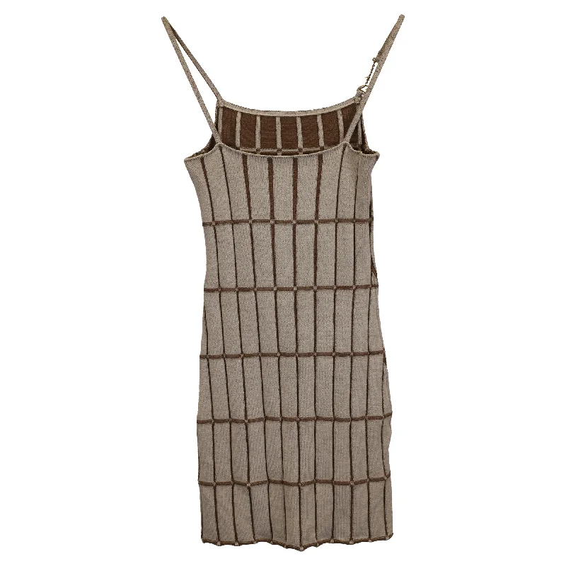 Jacquemus La Robe Maille Malha Mini Dress in Brown Viscose