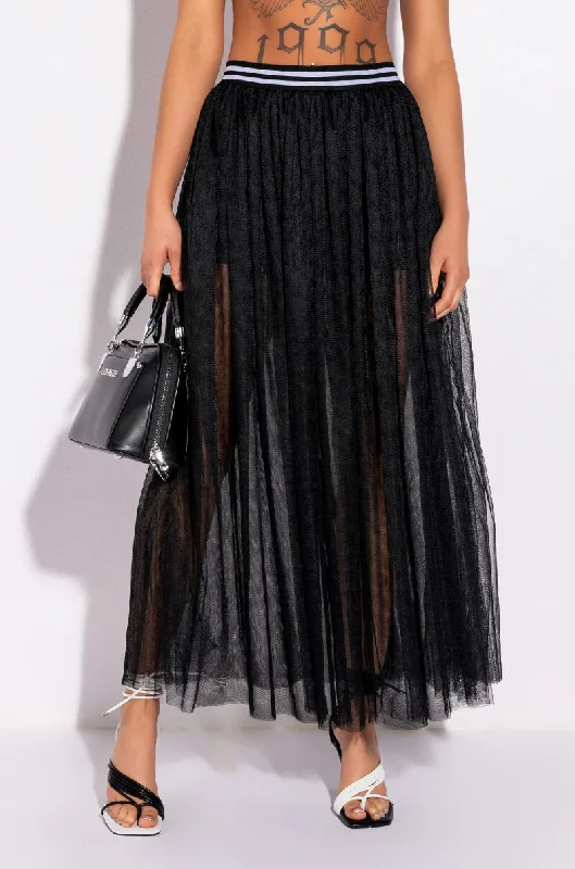 OFF DUTY MESH MAXI SKIRT