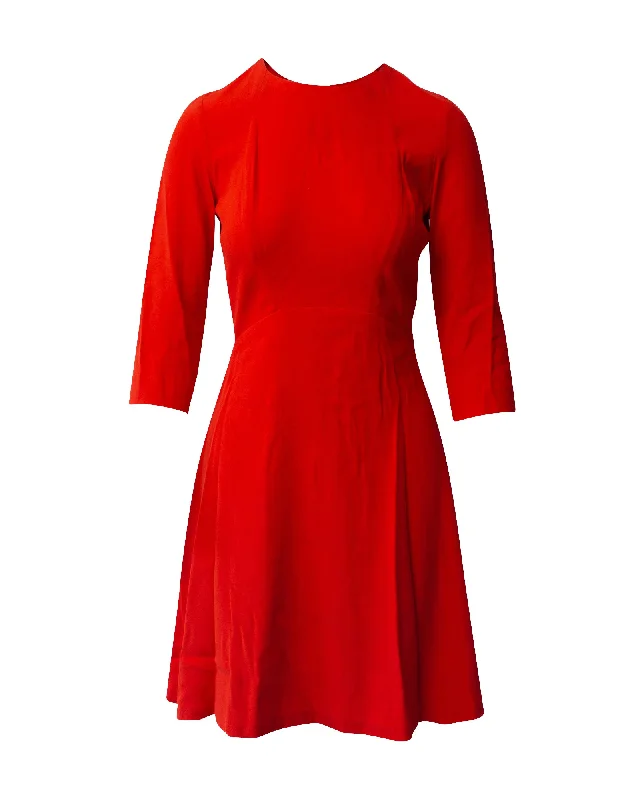 Sandro Requiem Open-Back Mini Dress in Red Viscose