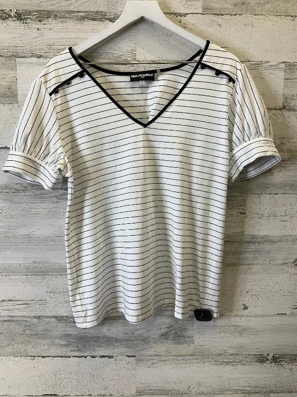 Striped Pattern Top Short Sleeve Karl Lagerfeld, Size L