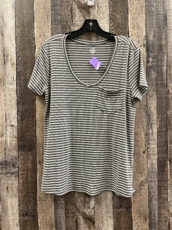 Striped Pattern Top Short Sleeve So, Size S