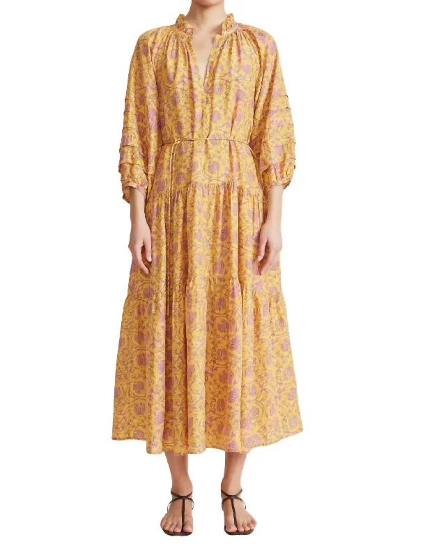 Trinidad Maxi Dress In Sunfaded Floral Yellow