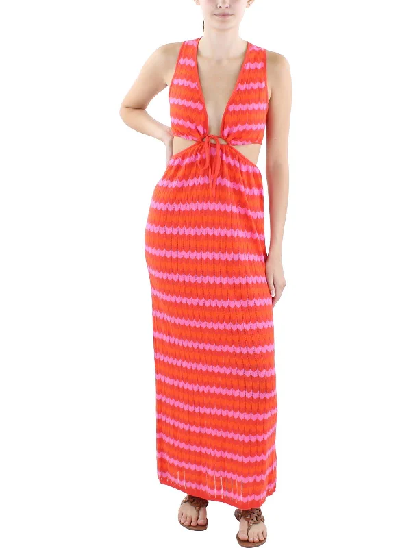 Womens Cut-Out Sleeveless Maxi Dress