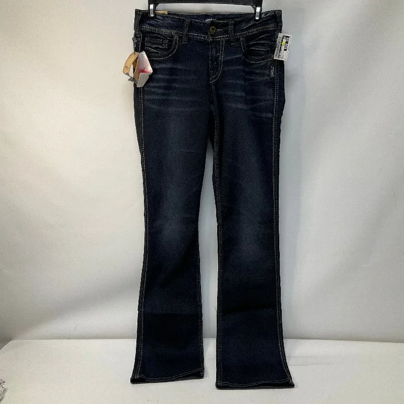 Jeans Flared By Silver In Blue Denim, Size: 4