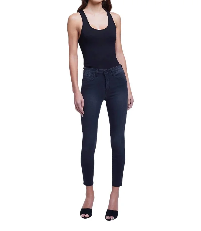 Margot High Rise Skinny Jeans In Dark Graphite