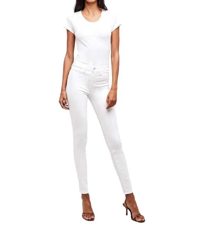 Marguerite High Rise Skinny Jeans In Blanc