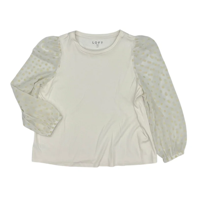 Top Ls By Loft In Cream, Size:Lp