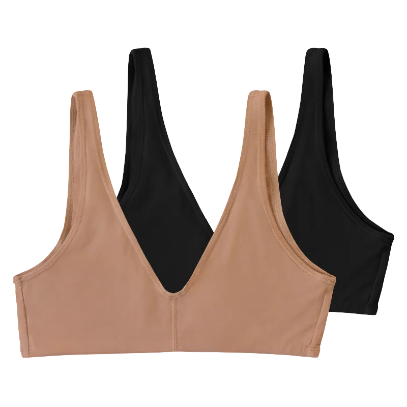 2-Pack Everyday Bralette in Maya Nude + Black