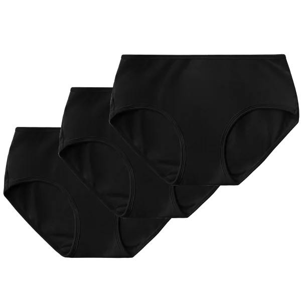 3-Pack Mid-Rise Brief in Black