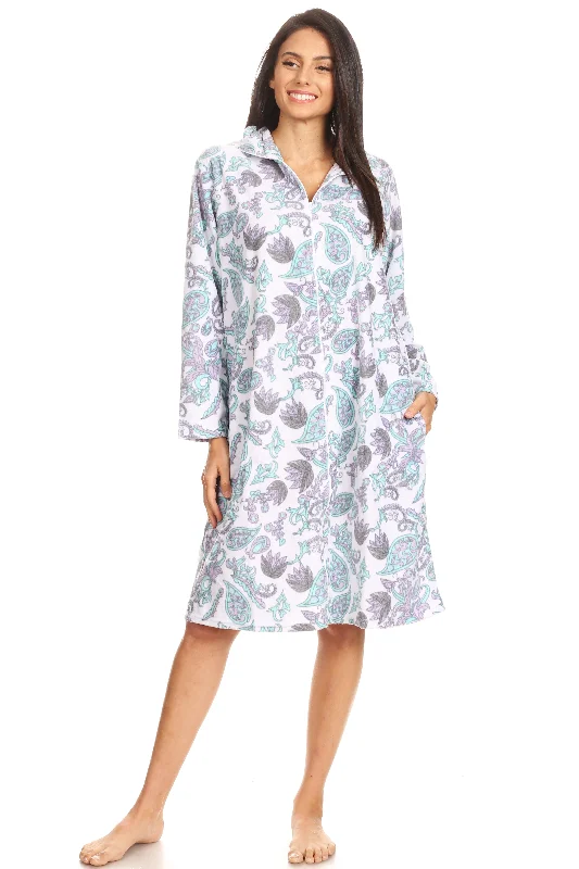 4030 Fleece Women Nightgown Sleepwear Female Long Sleeve Sleep Dress Nightshirt