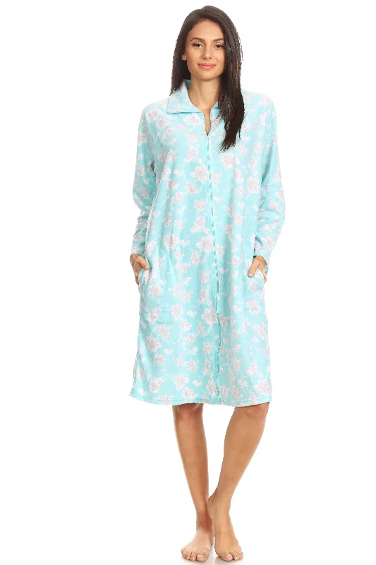 4031 Fleece Women Nightgown Sleepwear Female Long Sleeve Sleep Dress Nightshirt