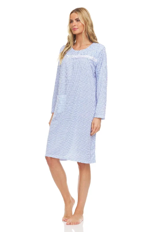 6012 Women Nightgown Sleepwear Pajamas Woman Long Sleeve Sleep Dress Nightshirt